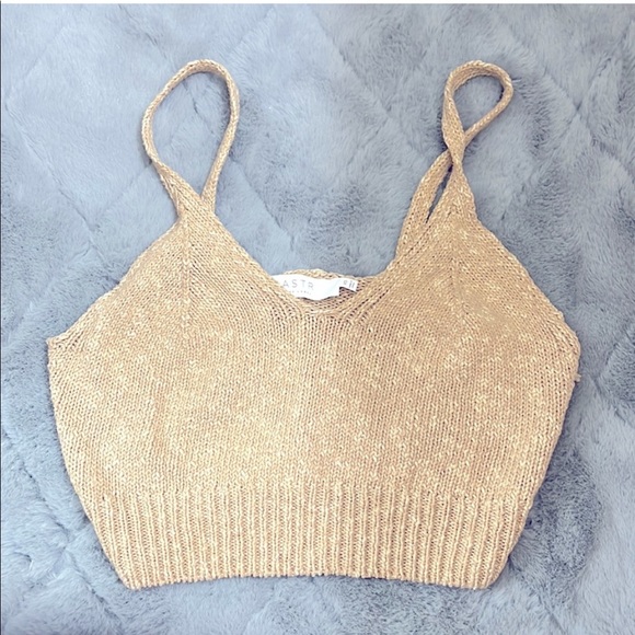 Astr Tops - ASTR tan nude knit crop top stretchy breathable and comfortable worn only once